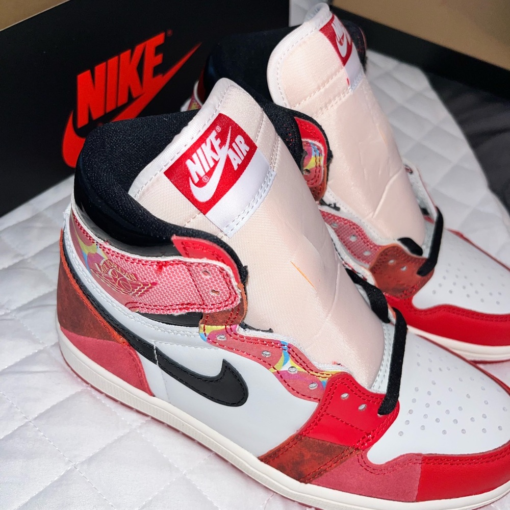 Retro Jordan 1 Sneakers - Spider-Man Across the Spider-Verse (Red and Black)